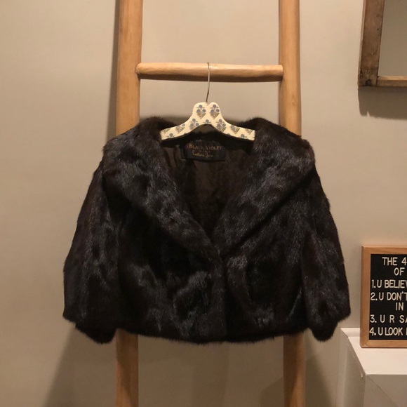 black violet mink couture furs Jackets & Blazers - MINK 100% VINTAGE authentic, coat, stole. Size 4